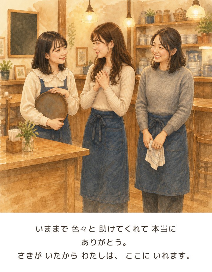 書いた本文がイラストの下にそのまま入ったページ