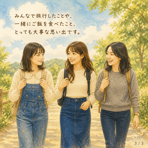 思い出の場面を描いたサンプルページ