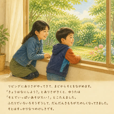 家族の顔を活かしたイラスト